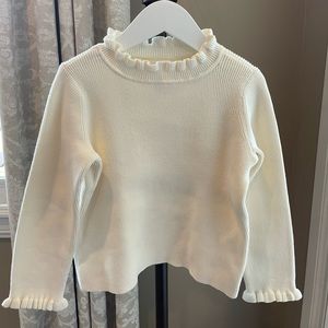 GAP Toddler Ruffle Turtleneck Sweater, Ivory Frost Beige, 5T